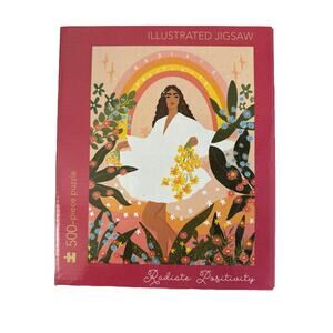 500 Pcs Puzzle Jigsaw 'Radiate Positivity'Table Games 24” x 18” Illustrate Pink